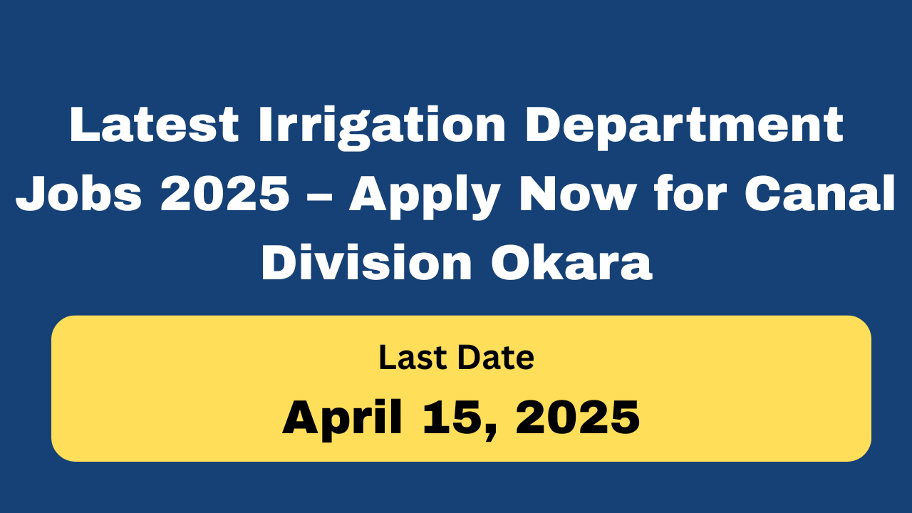 Irrigation Department Jobs